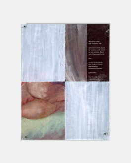 LABOR-RUINE Acrylic paint, gloss medium on magazine side 2017 28 × 21 cm 