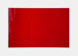 Xalm Pencil on Bristol paper, Keramiplast, hand-blown colored glass 2017 32,5 × 50 cm 